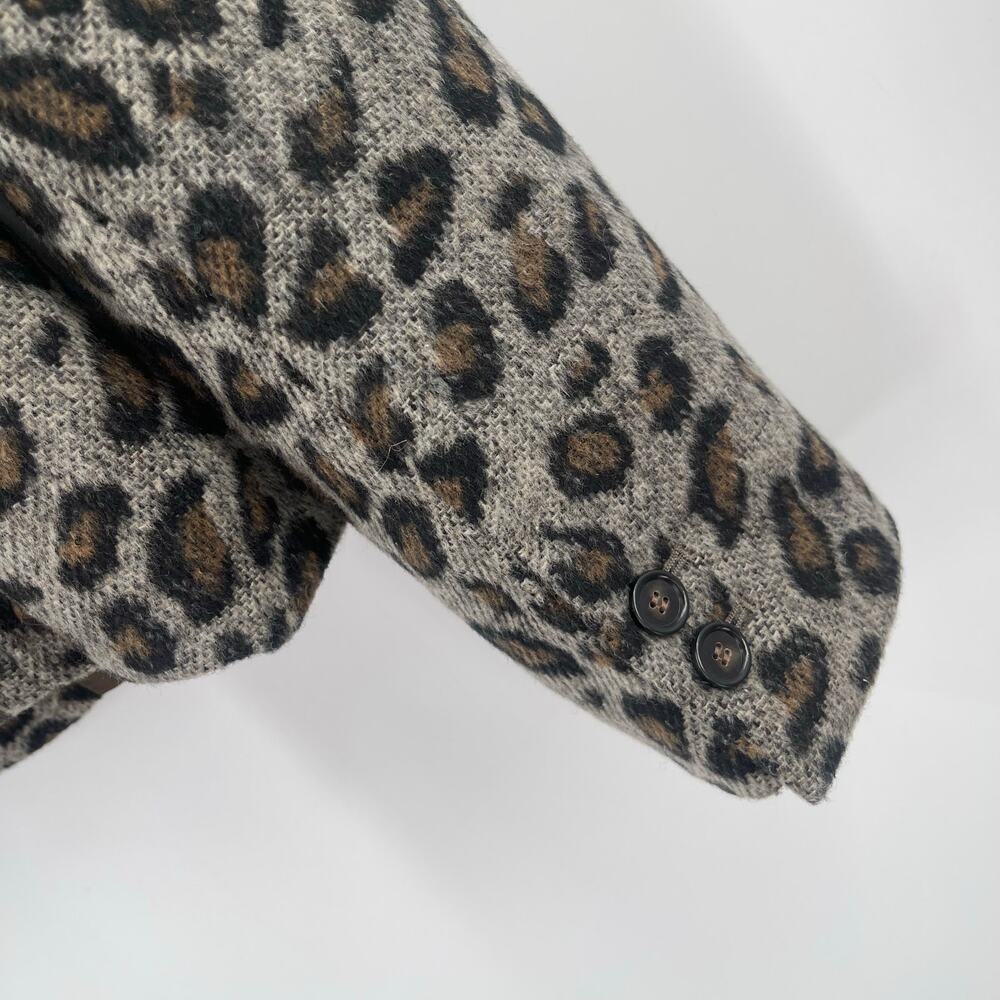 LOFT ANN TAYLOR Blazer Small Wool Blend Business Animal Print Office Work Career - Picture 9 of 12